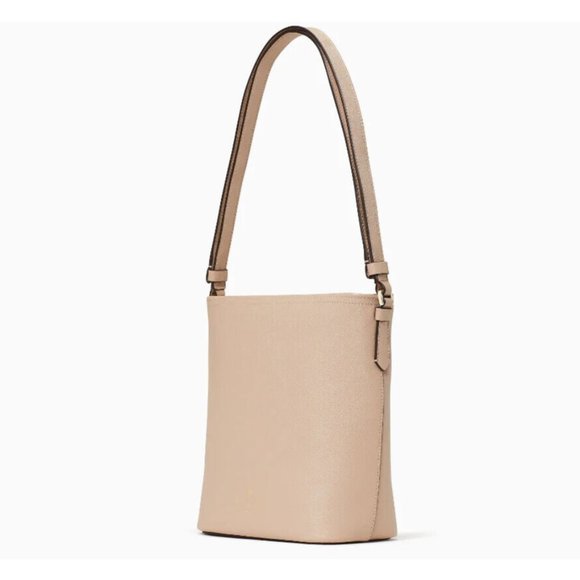 New Kate Spade Max Duffel Crossbody Pebble Leather Warm Beige - Picture 2 of 4